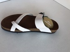 New genuine leather summer slippers USA-8M white