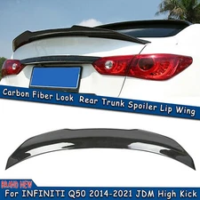 For 2014-2023 Infiniti Q50 PSM Style High Kick Duckbill Rear Trunk Spoiler Lip