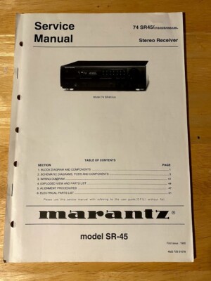 Original Service Manual for the Marantz SR-45 - Stereo Receiver