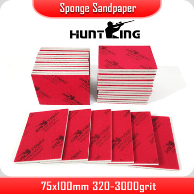 Sponge Sandpaper Square 75x100mm Dry Auto Polishing Abrasive 400-2000Grit (20pcs