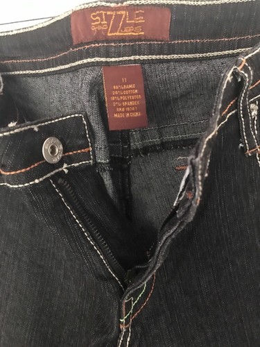 Womens Sizzle Black Jeans Size 11 NWT Wilde Leg - Picture 5 of 12