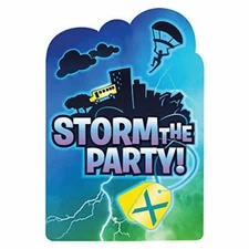 Pack of 8 Amscan Battle Royal Storm the Party Post Card Invitation 