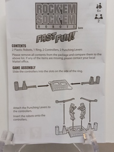 Mattel Jeu Rapide Rock'em Sock'em Robots Boxing NIB 2019 Instructions Incl - Picture 3 of 3