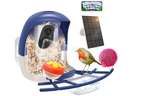 Smart Bird Feeder with Camera, Solar-Powered WiFi 1080P Bird Watching Camera - Picture 2 of 17
