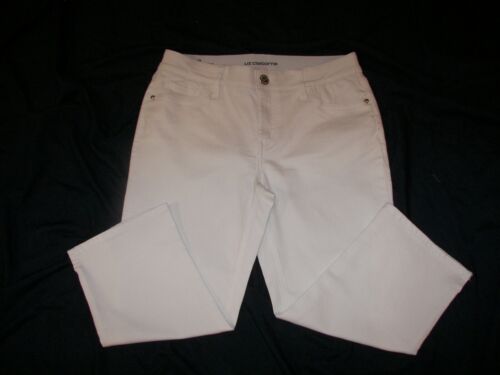 Women's Liz Claiborne White Stretch Capri Jeans - 8 Classic -Excellent Condition - Picture 1 of 6
