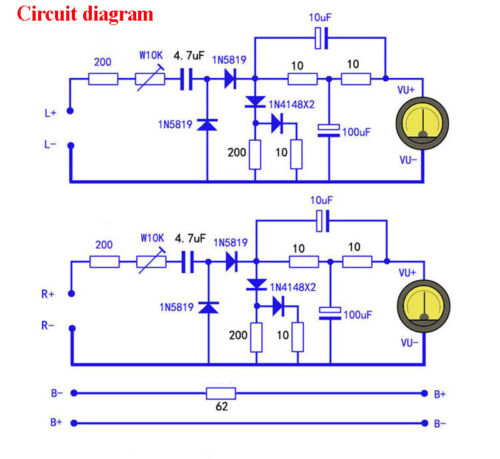 VU DB Meter Passive Driver Board For Tube/Transistor/Class D/BTL Power Amplifier - Picture 4 of 6