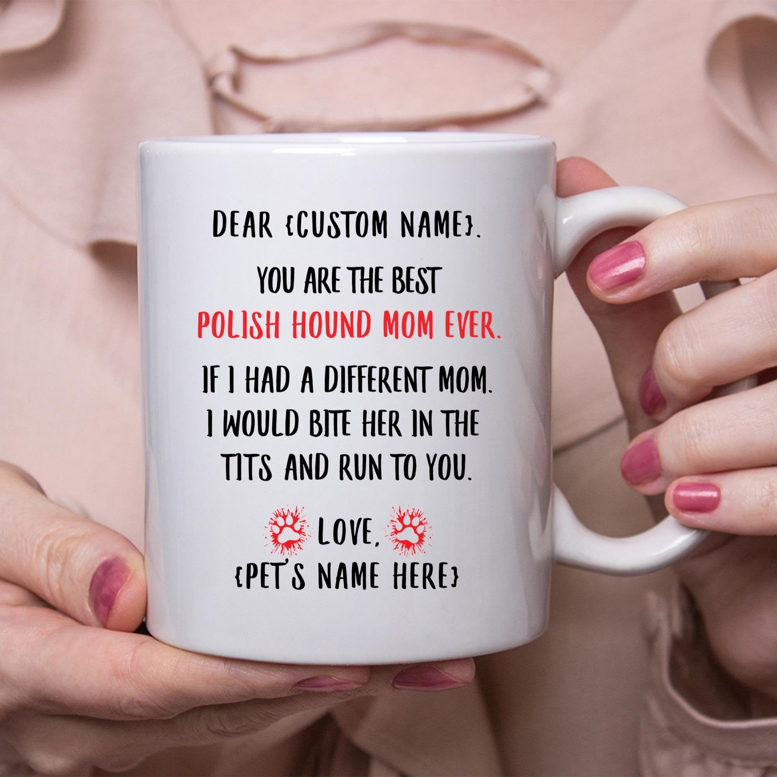 Polish Hound Mom Gift Personalized Mothers Day Gift Mug Custom Name Gifts For