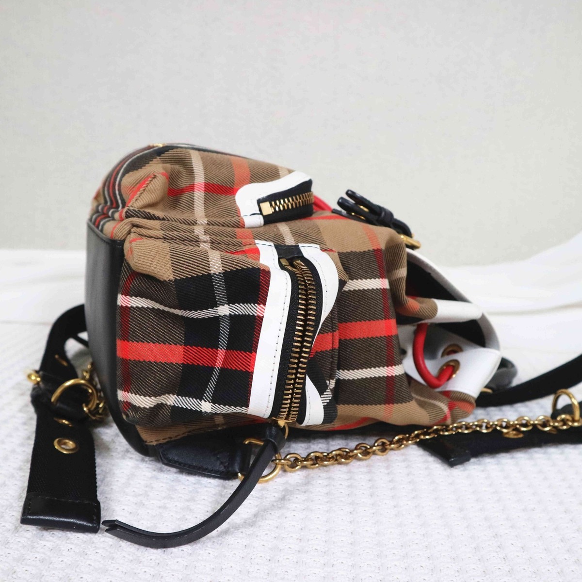 burberry mini check canvas backpack Nova Backpack/Daypack Beige WS6816 NUIR VINTAGE Included with the backpack is a protective dust cover Burberry Check Backpack