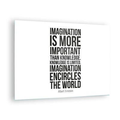 Wandbilder 70x50cm Glasbild Einstein Maxim Imagination Bilder Art Wanddeko