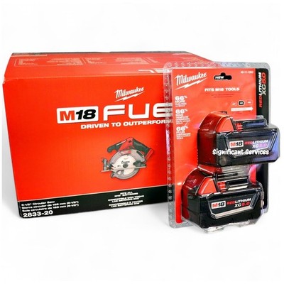 Milwaukee 2833-20 M18 18V FUEL 6-1/2'' Cordless Circular Saw  5.0 AH Batteries