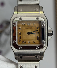 Cartier Santos Quartz Watch 24mm 9057930 Steel Patina Dial Vintage