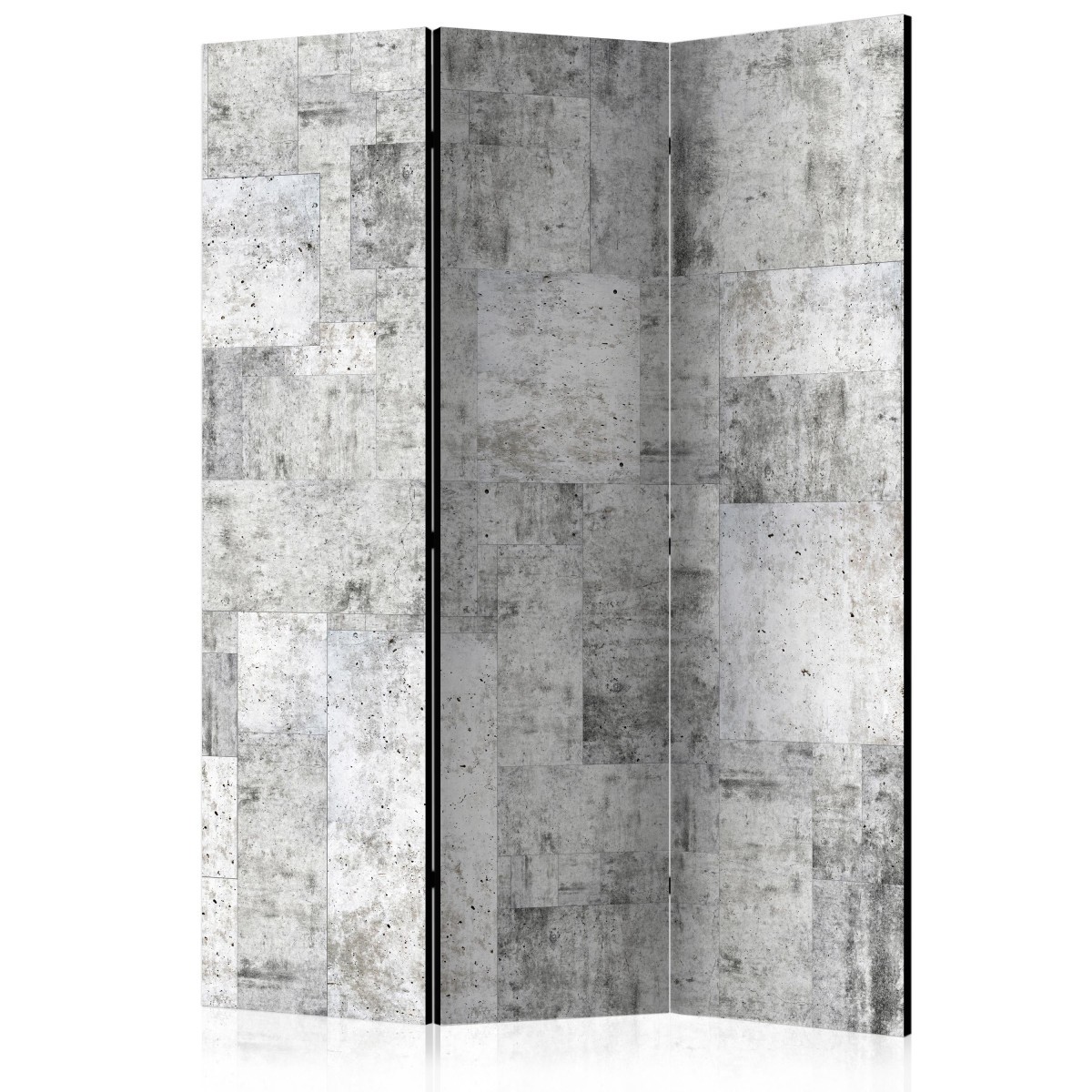 Paravent 3 volets amovible 135x172 cm gris pour cloison de chambre