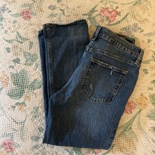 Gap Cheeky Straight High Rise Distressed Jeans Size 30 10 Medium Wash Button Fly
