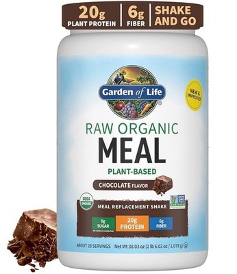 Garden of Life RAW Organic Meal Chocolate Plant Protein Shake 28 Servings