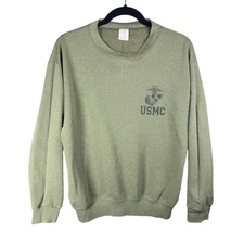 USMC United States Marine Corps Military Green Crewneck Sweatshirt Men's Size M