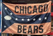 Chicago Bears Soldier Field 9 Star Flag Approx 8 feet by 5 Feet Stadium Used