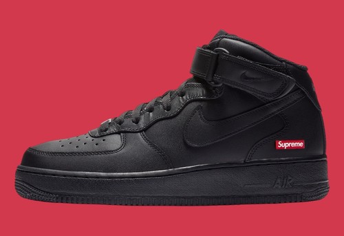 Nike Air Force 1 Mid Supreme Black FZ8784-001 Men's Shoes NEW