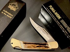 PUMA Prince Germany Beautiful Stag Lockback Knife 4-7/8” Rockwell Test/Box MINT