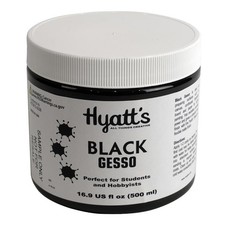 Artists Black Gesso Primer for Acrylic Painting 16 oz Gesso Jar For Use ...