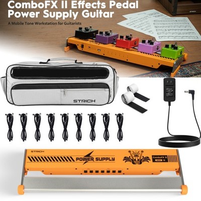 STRICH ComboFX Guitar Effects Pedal Board with Built-in Power Supply 18 x 5.8''