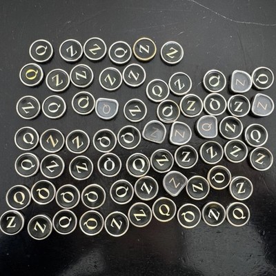 66 SMITH CORONA VINTAGE TYPEWRITER KEYS METAL FLAT BACK CLEAN JEWELRY ANTIQUE
