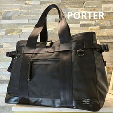 PORTER HEAT Tote Bag Large Capacity Black Water-Resistant Used