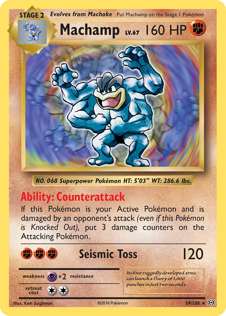 Machamp 59/108 Holo Rare Evolutions Pokemon NM/M
