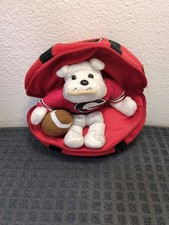 Plushland 7” Football Zipper Pouch Georgia Bulldogs UGA Mascot Inside Puppy Dawg