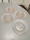 MacBeth-Evans Vintage Pink Glass Petalware 8-inch Salad/Dessert Plates Set of 4