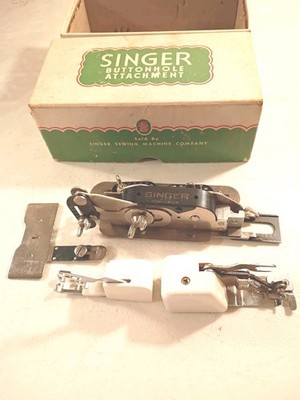 Vintage Singer Buttonholer #121795 with plate Original Box And 2 Side Cutters