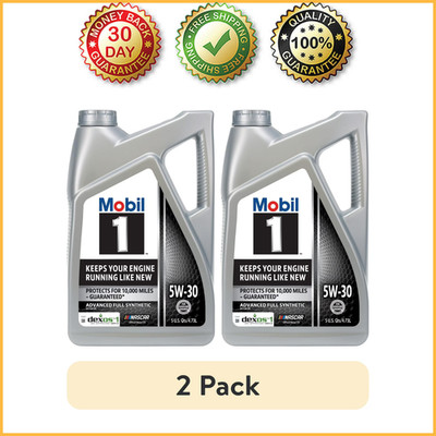 (2 pack) Mobil 1 Advanced Full Synthetic Motor Oil 5W-30, 5 Quart