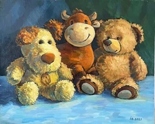 art 344 original painting 40x50 cm  oil on canvas friends toys realizm anime