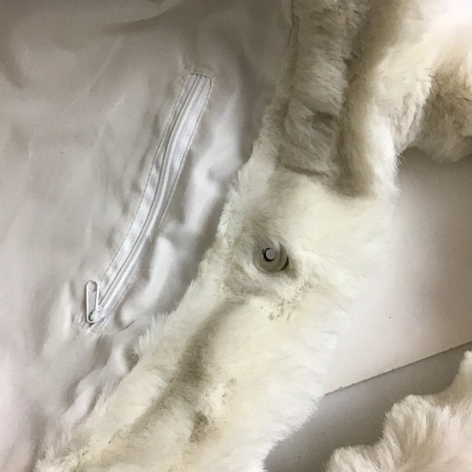 Minky Couture Fuzzy Tote Bag Annie Ripple Blush Large White  - Image 4 of 4