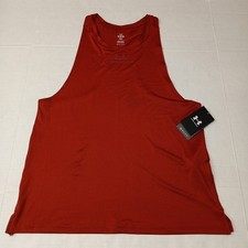 Under Armour Tank Top Men's M Medium Rust Brown Cut Off Loose Muscle Workout