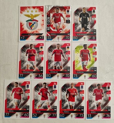 Match Attax 22/23 SL Benfica Lissabon Team Set Full Alle 10 Karten 2022/2023