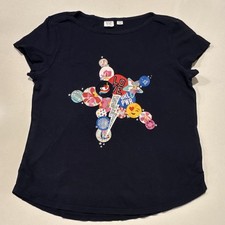 Gap Kids Girls XXL 14-16 Navy Short Sleeve Crew Neck Cotton Unicorn Tee