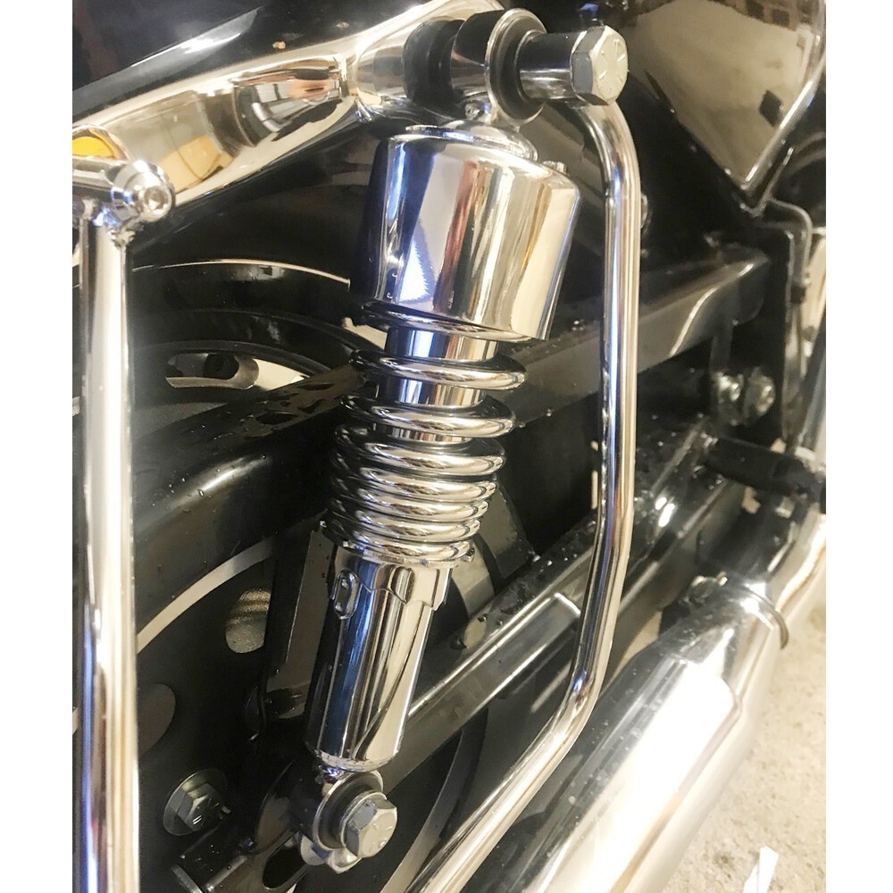 Chrome 10.5" Rear Shocks Absorbers Lowering For Harley Super  Low Police XL883LP