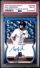 2023 Bowman Draft Chrome Max Anderson Blue Raywave Refractor Auto /150 PSA 8 RC