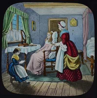 THE MAY QUEEN BY TENNYSON NO5 C1890 HAND TINTED Magic Lantern Slide