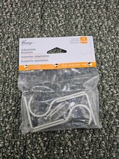  6 Pairs Kenney KN85318V1 Adjustable Curtain Rod Mounting Brackets Satin Nickel