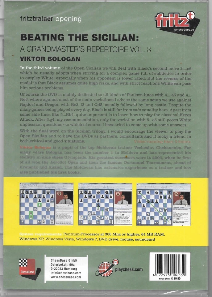 BEATING THE SICILIAN - A Grandmaster's Repertoire - Chess DVD - VOLUME 3 - Image 2 of 2