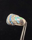 Lovely Vintage Sterling Silver 925 Opal White Topaz Cocktail Ring Size 8 — photo 4