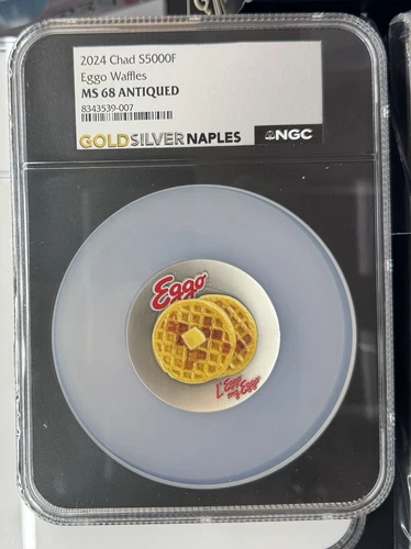 2024 CHAD 5000F EGGO WAFFLES PLATE - NGC MS68- 999 SILVER W/ Box Coa