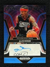 2024-25 Prizm Black Prizmatrix Signatures Blue 37/49 Allen Iverson Auto HOF ru7