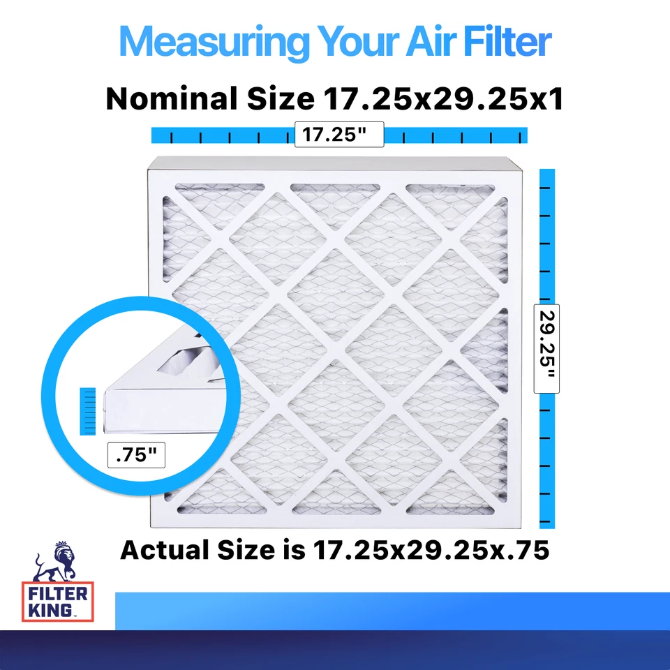 Filter King 17.25x29.25x1 Air Filter 6-PACK MERV 8 Actual Size 17.25 x 29.25 x - Image 2 of 4