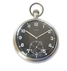 1940 WW11 METAL CASED CYMA 15 JEWELS SWISS LEVER MILITARY POCKET WATCH WORKING