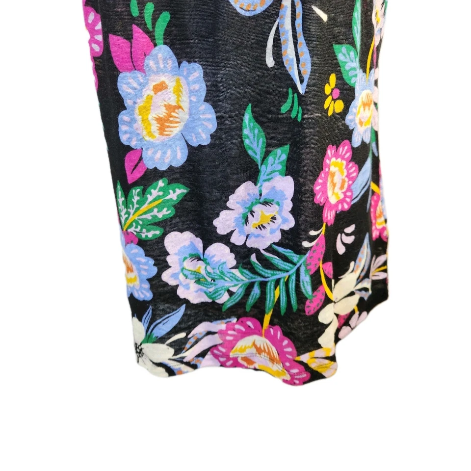 Camisa sin mangas C&C California para mujer floral de lino talla grande artística tropical playa Foto 2 de 4