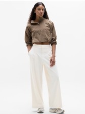 NWT Athleta Pinnacle Trouser Pants Bone Cream Small 4 Wide Leg Travel Work