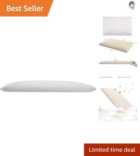 Slim Latex Pillow Compatible with Sleepers 23x15.7x2.7 Inch Firm Breathable