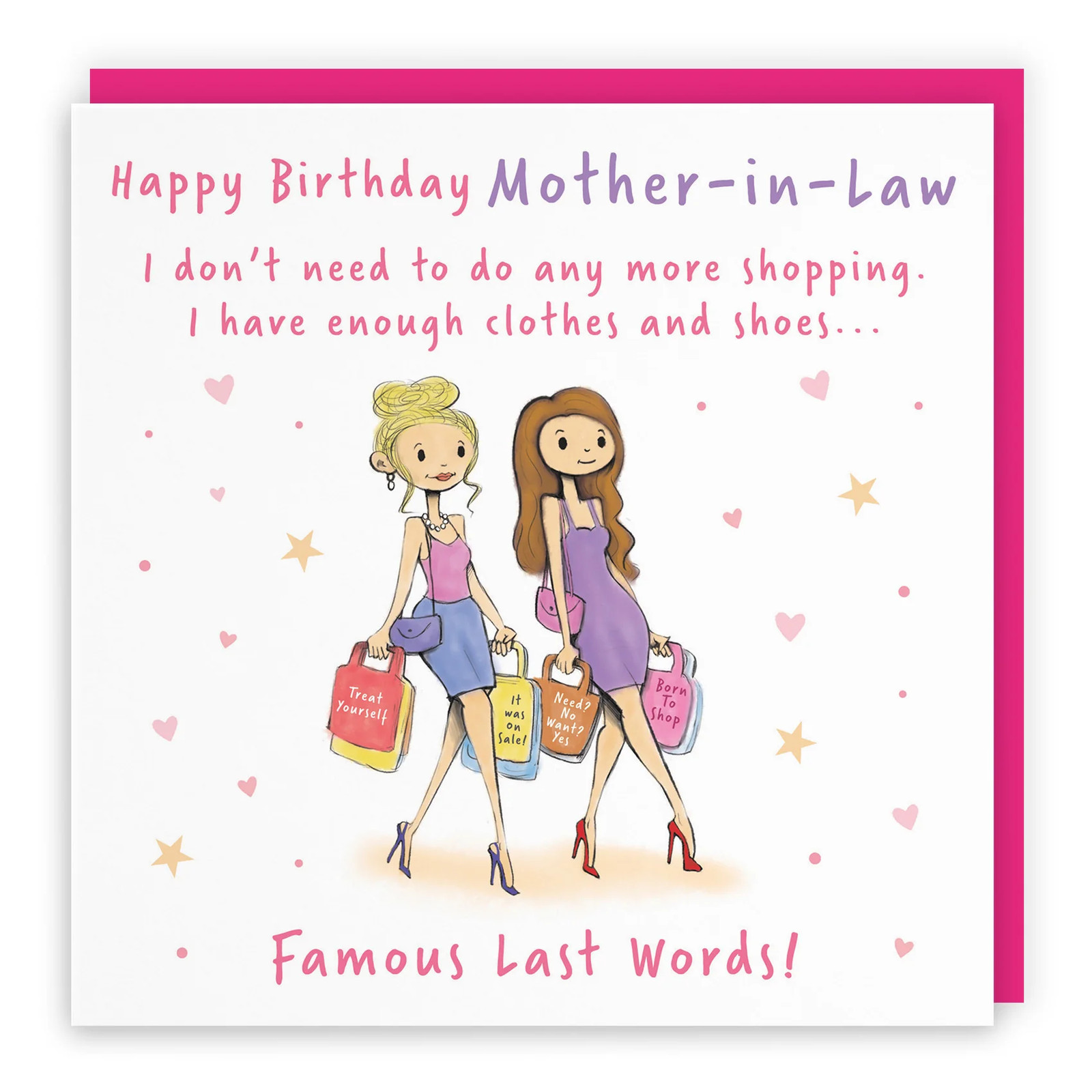 Mother-in-Law Birthday Card Shopping Silly Squiggles